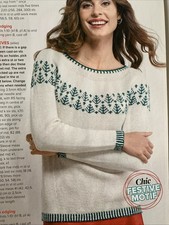 Knitting Pattern Ladies Fair Isle Christmas Tree Nordic Subtle Sweater 4 Ply
