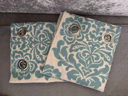 Next teal damask natural - teal,