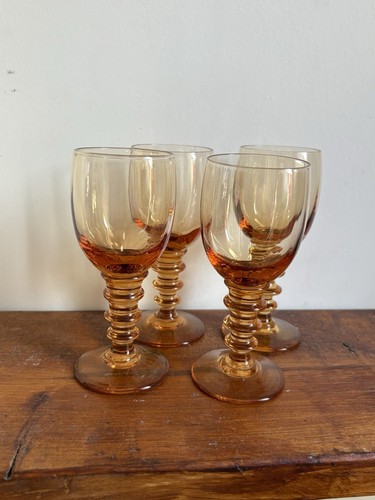 Set vintage amber liquor - set, 4