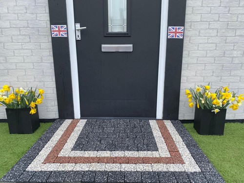 Front door step kit - door, stone