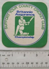 vintage Beer Mat - Britannic Assurance Cricket Championship