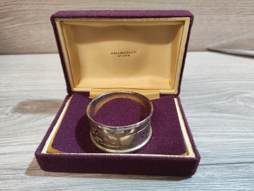 Silver napkin ring - ring, decorated