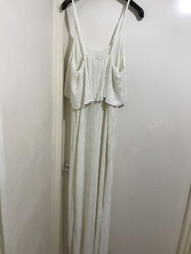 Boohoo white pleated maxi - white,