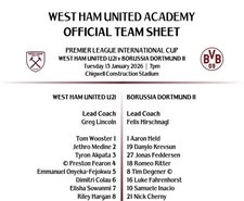 West Ham U21’s  V  Borussia