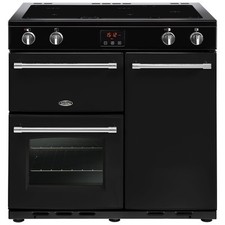 Belling Farmhouse 90cm Induction Range Cooker 4 Zone Hob Black 90Ei Grade C