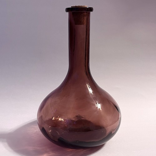 Vintage amethyst glass bottle - glass,
