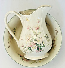 Royal Winton Country Diary Jug & Wash Basin Set + Bell | 1977 Edith Holden 
