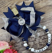 Personalised stunning pram charm in navy baby girls boys
