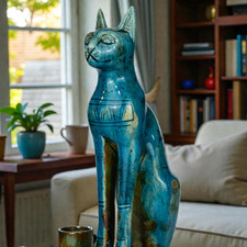 Authentic Cat Statue Unique