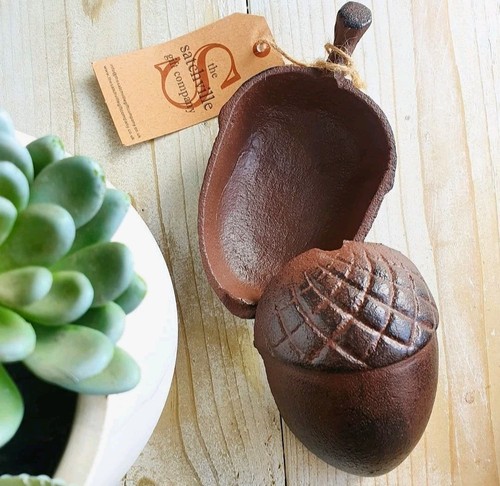 Cast iron acorn trinket - iron,