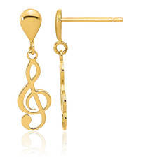 14K Solid Yellow Gold Music