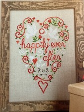 Folksy Happily Ever After Heart And Dove Wedding Sampler Cross Stitch Chart