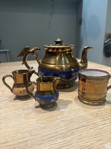 Victorian copper lustre ware - copper,