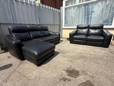Black Leather Sofa Set Electric Recliner Sofas
