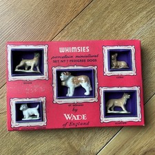Whimsies porcelain minatures Set No7 Pedigree 5 dogs by Wade, St Bernard, Boxer