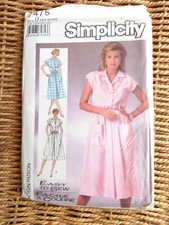 Vintage 1980s Simplicity Sewing Pattern 7475 Summer Shirt Dress Sundress B38 S16