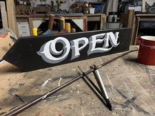 Hand Painted Wooden Display Shop Open Sign