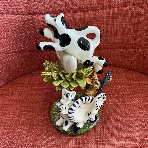 Ceramic cattle cow - cow, figurine