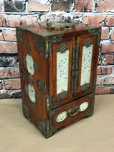 Ornate chinese wood brass - chinese,