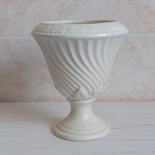 Dartmouth Pottery Urn Vase Cream Ornated Planter Vintage H 16.5cm Devon FLAWS