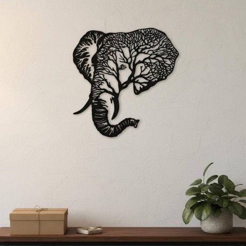 Metal elephant wall - metal,