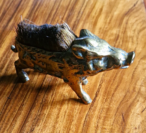 Antique brass wild boar - antique,