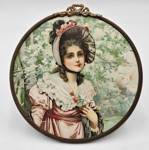 Lithograph round brass - in,