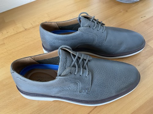 Clarks grey nubuck shoes 8 - nubuck,