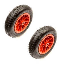 2x 3.50-8 Wheel & Tyre & Tube 14'' Dinghy Launch Trolley 4 Ply Red 20mm Bore