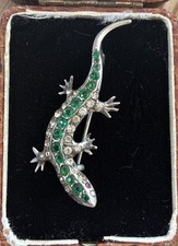  Antique Silver Lizard Brooch