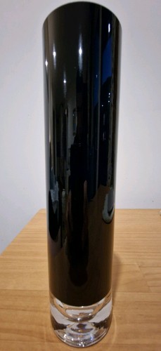 Black glass cylinder - glass, 24cm
