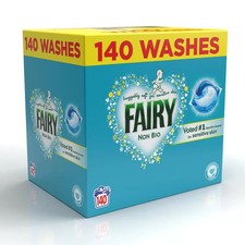 Fairy Non-Bio Pods 140 Pack | Family Sensitive Skin Laundry Capsules Tablets