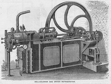 BELL-COLEMAN Gas Driven Refrigerator Antique Print 1884