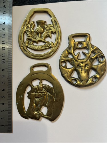 Vintage brass horse brasses - brass, &