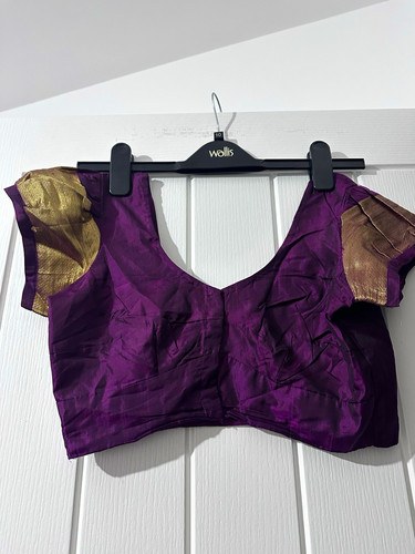 Women purple golden - golden, zari
