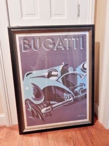 Bugatti lithograph poster - bugatti, on