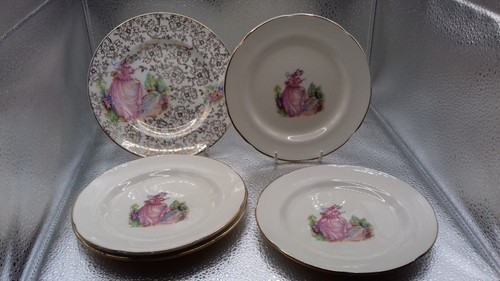 Vintage china side plates - side,