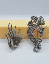 2 vintage marcasite brooches