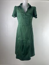 Minus Green Short Sleeve Collar Neckline Button Up Shirt Mini Dress Size 38 UK10