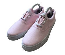 Primark White And Pink Lace Up Plimsoles Size UK 6
