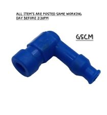 Spark Plug Cap Rubber Threaded Type Fitting Blue Motorcycle Motorbike 