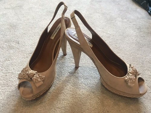 Zara women suede nude heels - women,