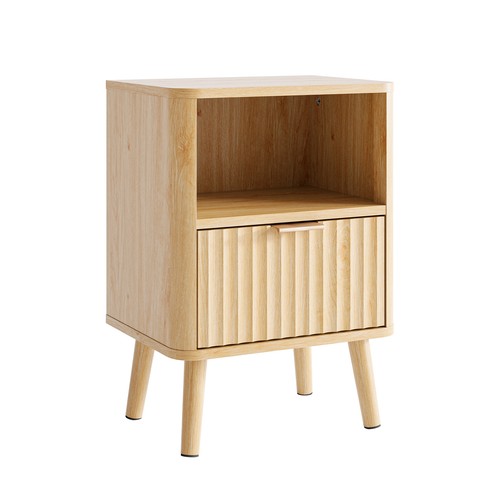 Wooden bedside table - bedside,