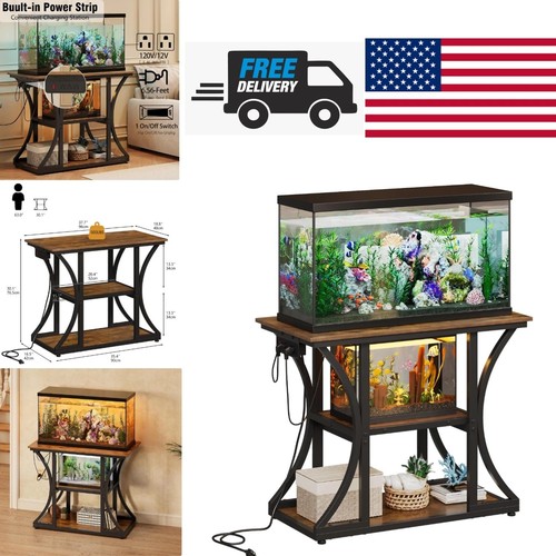 Metal frame fish tank - fish, stand