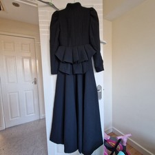 Black Maxi Puff Sleeve Coat Size 6