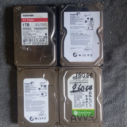 Mixed 5 hard drives - tb,