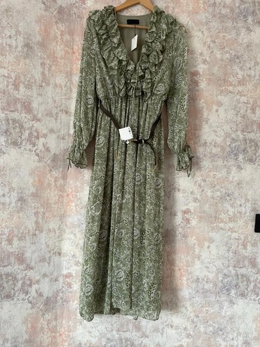 Zara green floral ruffle - floral,