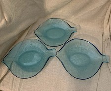 3 Turquoise Aqua Blue Glass