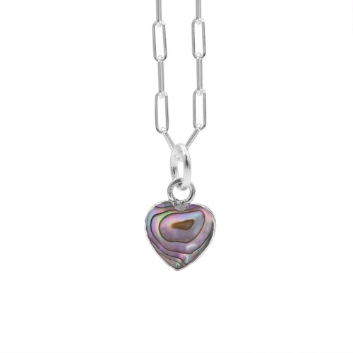 Abalone shell evil eye - &, heart