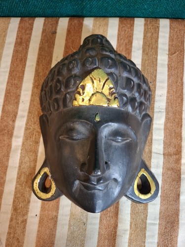 Hand carved wooden buddha mask - hand,